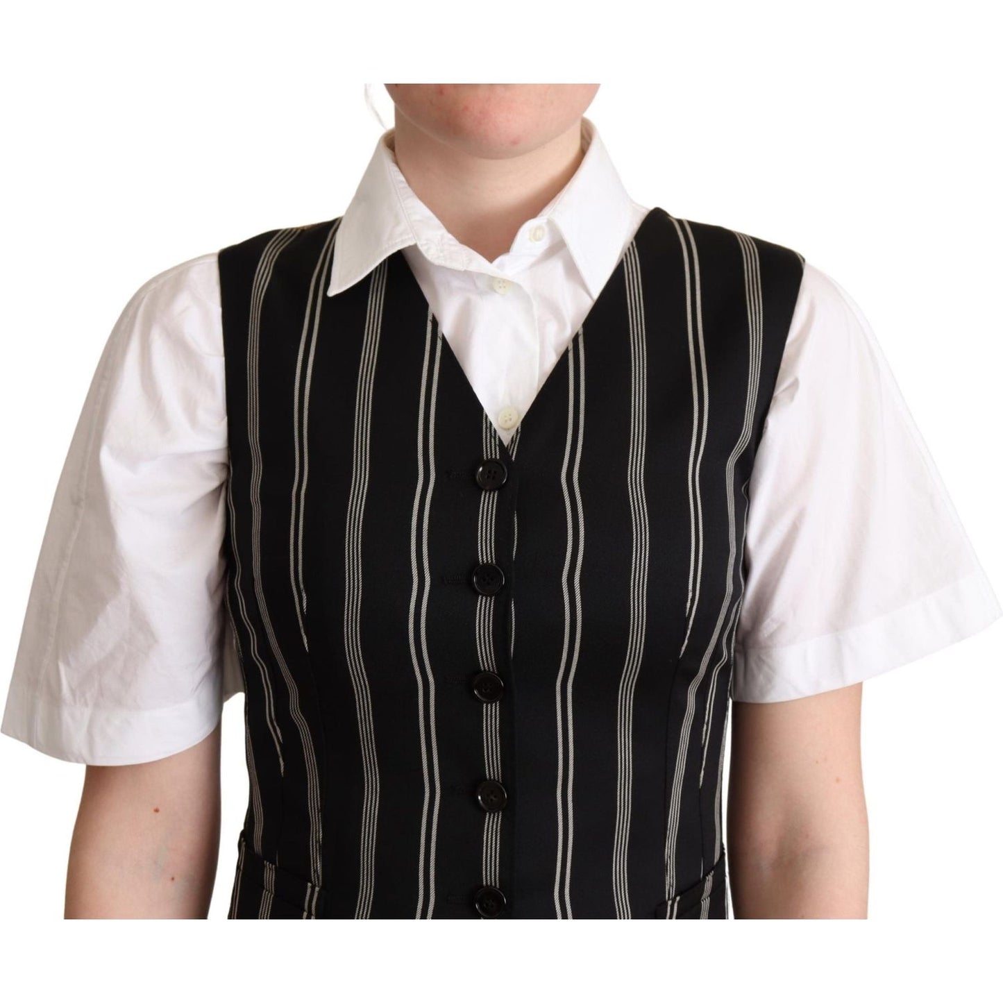 Dolce & Gabbana Chic Black Leopard Print Waistcoat Dolce & Gabbana Black
