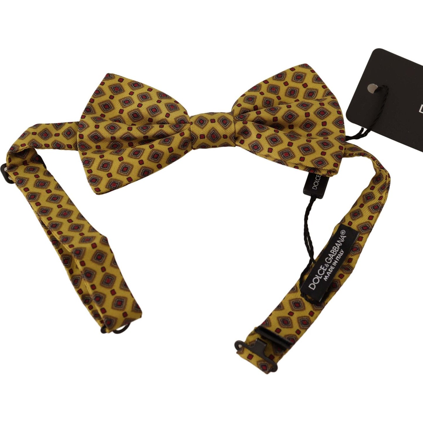Dolce & Gabbana Elegant Yellow Silk Bow Tie Bow Tie Dolce & Gabbana Dark Olive Green