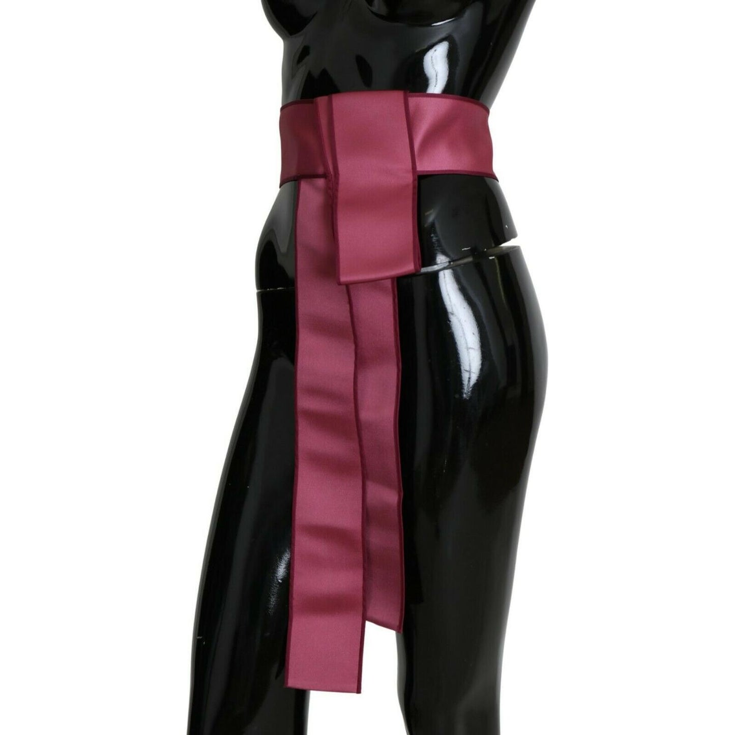 Dolce & Gabbana Elegant Pink Silk Wide Waist Belt WOMAN BELTS Dolce & Gabbana Rosy Brown