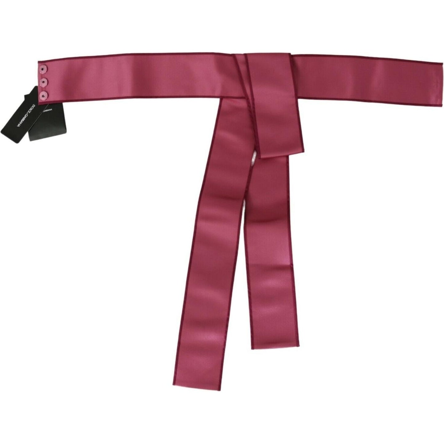 Dolce & Gabbana Elegant Pink Silk Wide Waist Belt WOMAN BELTS Dolce & Gabbana Maroon