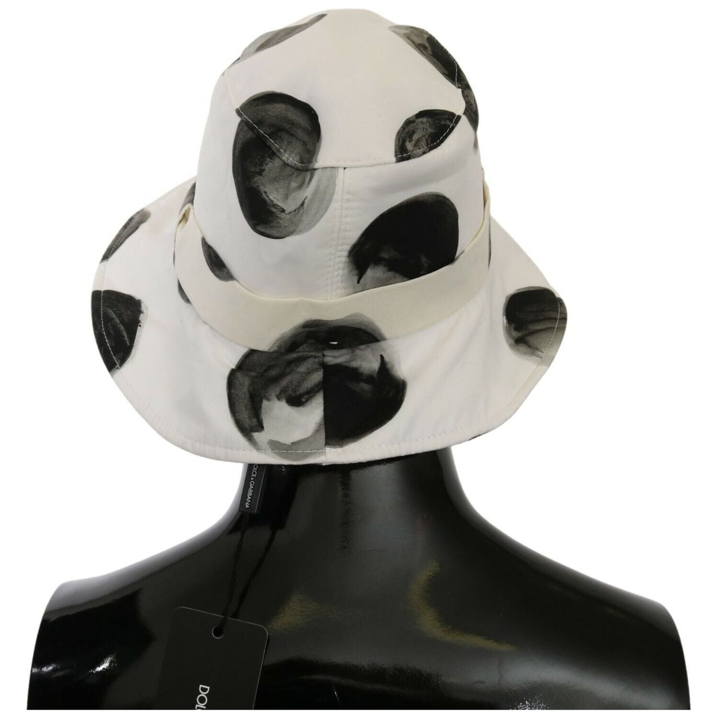 Dolce & Gabbana White Cotton Big Polka Dot Pattern Bucket Hat WOMAN HATS