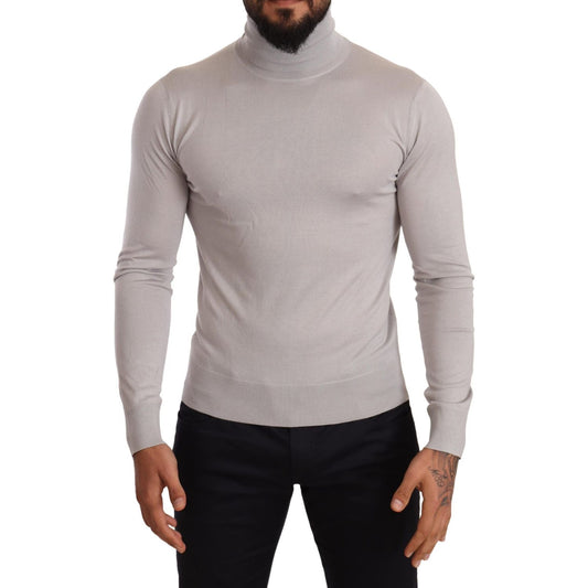 Dolce & Gabbana Gray Cashmere Turtleneck Pullover Sweater