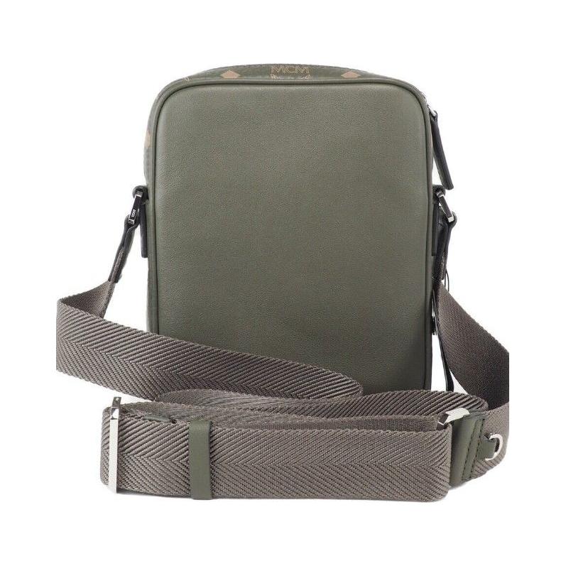 MCM Klassik Mini Sea Turtle Visetos Mixed Leather Multifunction Crossbody Bag Green 103176