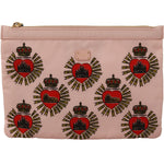 Dolce & Gabbana Clutch Pink D&G Logo Devotion Heart Toiletry Pouch Wallet VAS12892