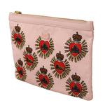 Dolce & Gabbana Clutch Pink D&G Logo Devotion Heart Toiletry Pouch Wallet VAS12892