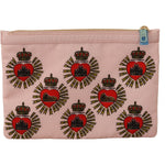 Dolce & Gabbana Clutch Pink D&G Logo Devotion Heart Toiletry Pouch Wallet VAS12892