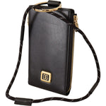 Dolce & Gabbana Black Leather Logo Plaque Neck Strap Card Coin Wallet VAS12893