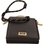 Dolce & Gabbana Black Leather Logo Plaque Neck Strap Card Coin Wallet VAS12893