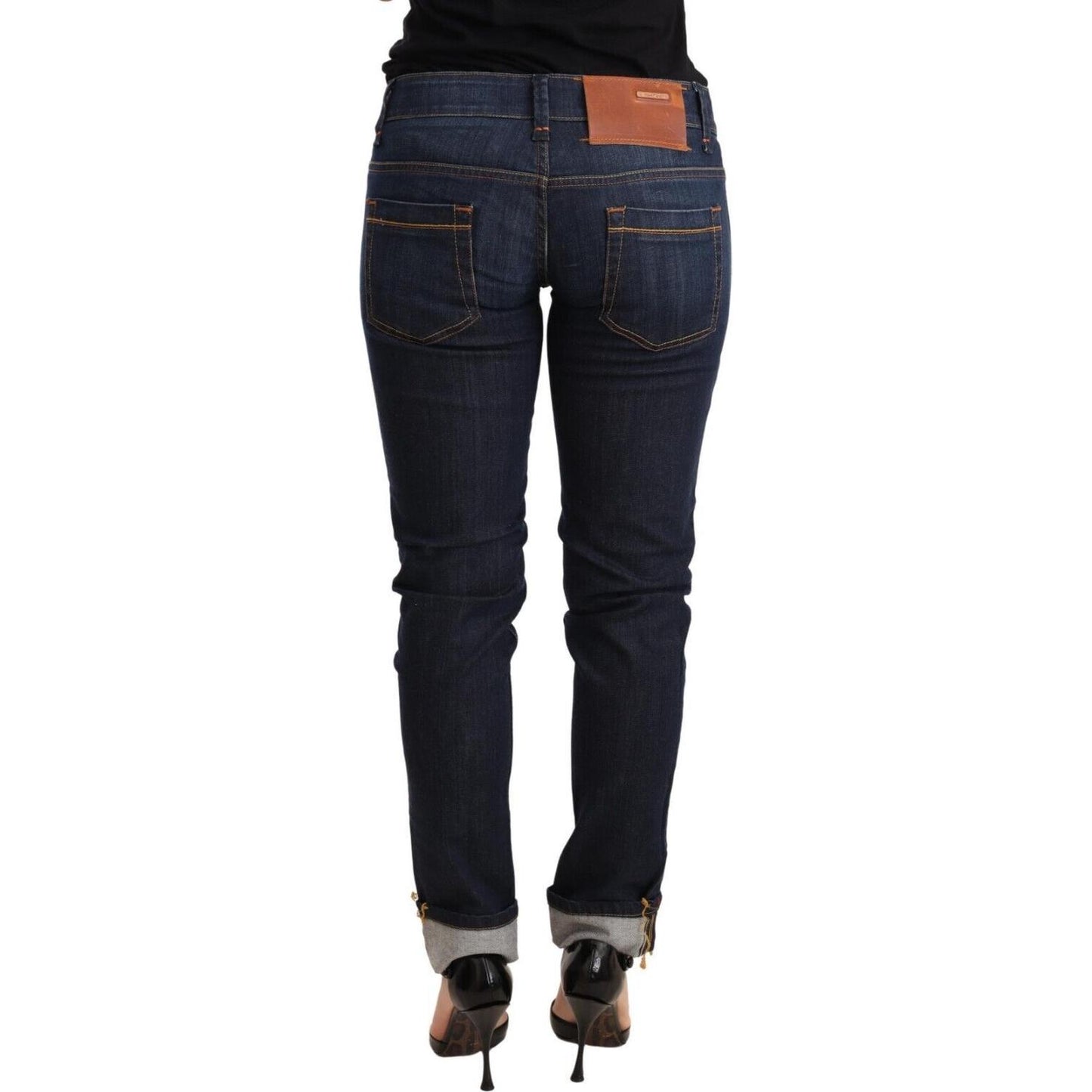 Acht Chic Low Waist Skinny Denim Jeans & Pants Acht Black