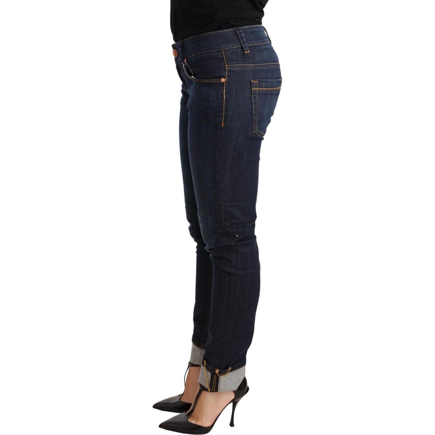 Acht Chic Low Waist Skinny Denim Jeans & Pants Acht Dark Slate Gray