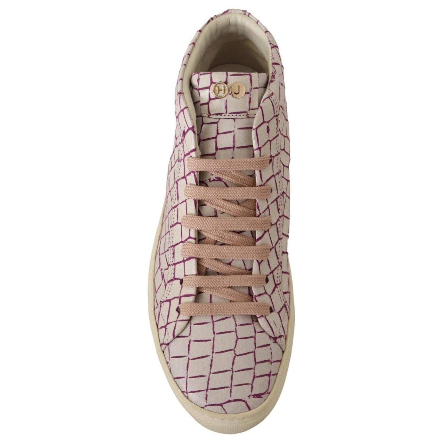 HIDE & JACK Chic White & Burgundy Mid-Cut Leather Sneakers MAN SNEAKERS HIDE & JACK Rosy Brown