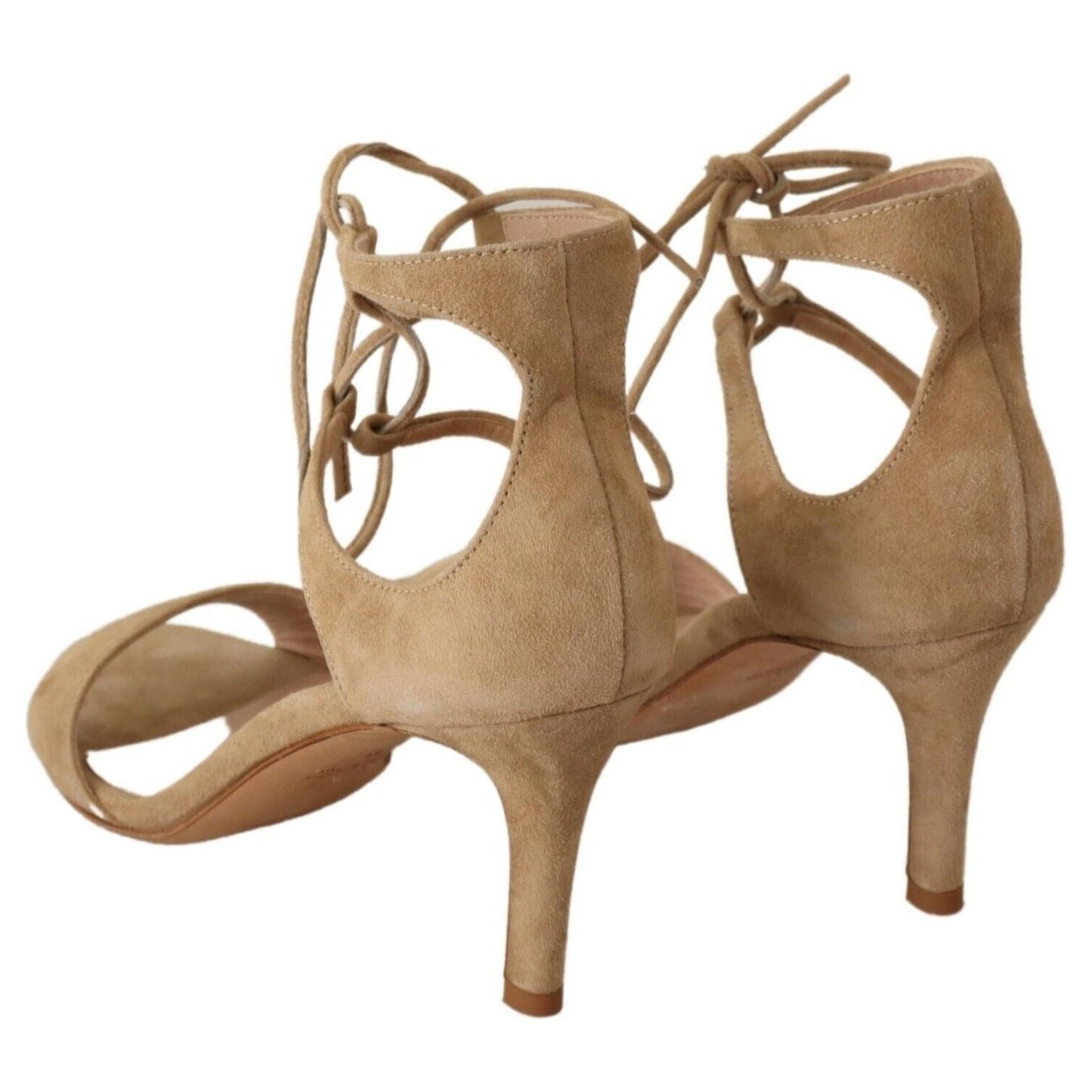 Maria Christina Elegant Beige Suede Ankle Strap Heels WOMAN PUMPS Maria Christina Dim Gray