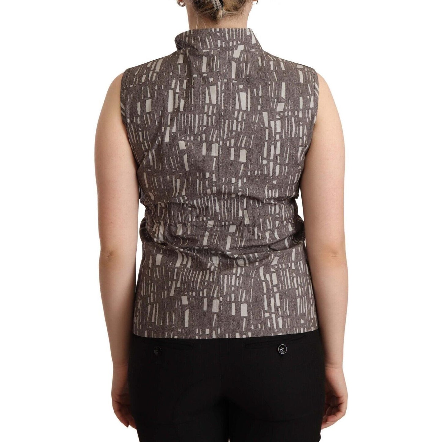 Comeforbreakfast Brown Black Vest Leather Sleeveless Top Blouse WOMAN TOPS AND SHIRTS