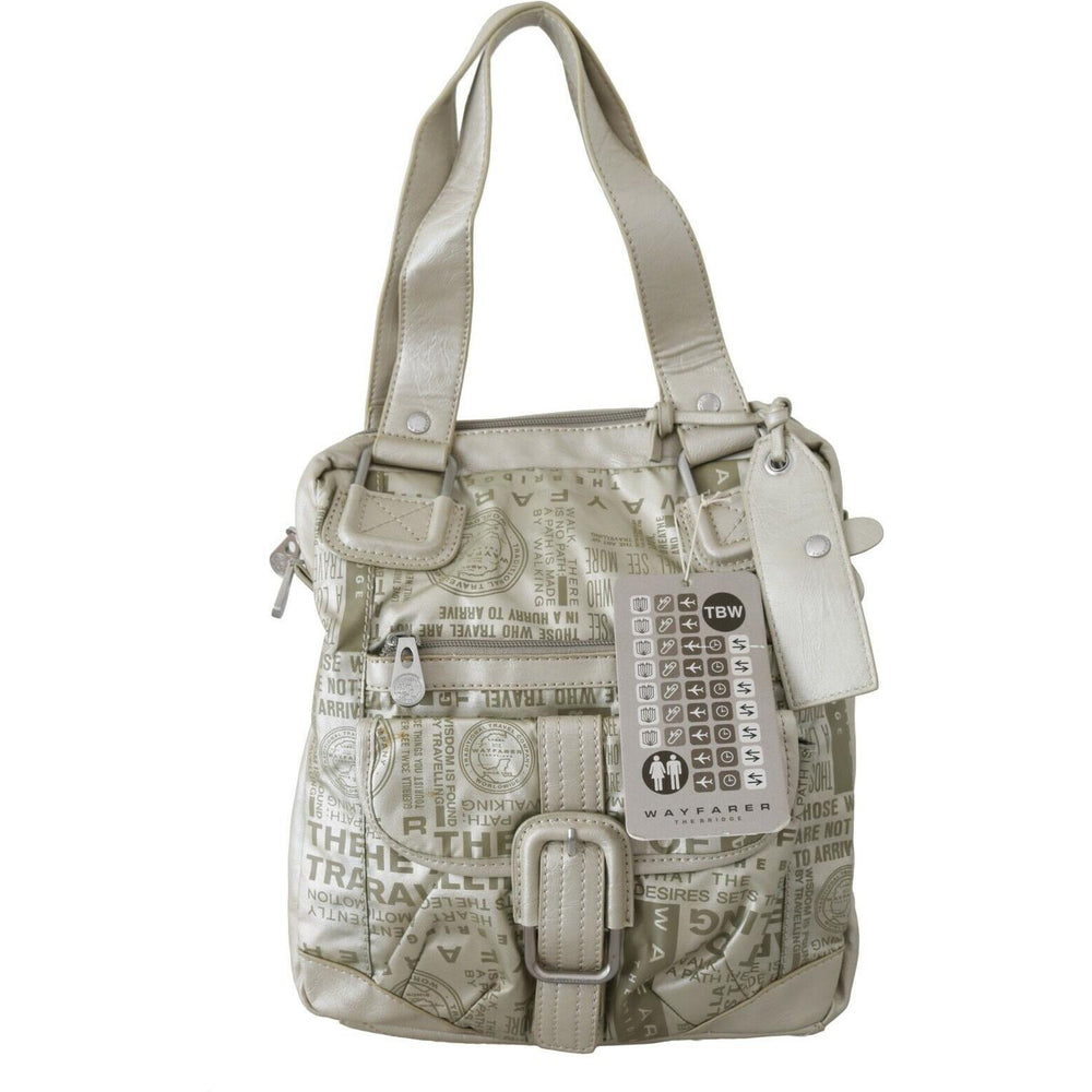 WAYFARER White Printed Handbag Shoulder Fabric Purse VAS9184