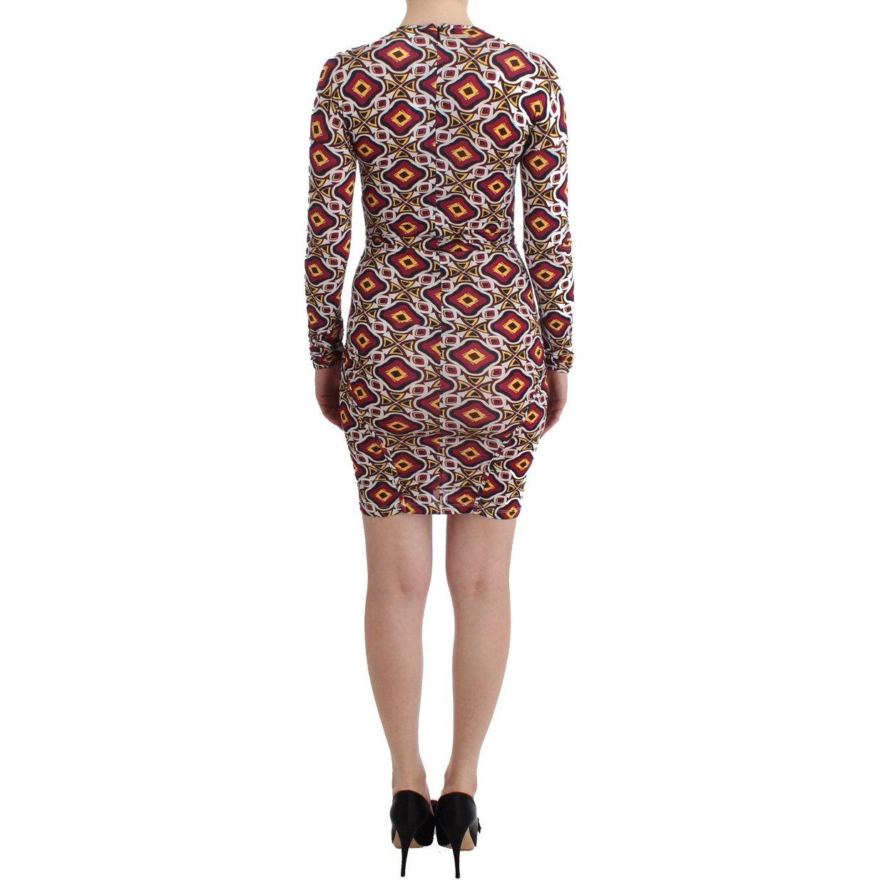 GF Ferre Multicolor Longsleeved Viscose Shift Dress SIG11519-1