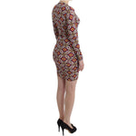 GF Ferre Multicolor Longsleeved Viscose Shift Dress SIG11519-1