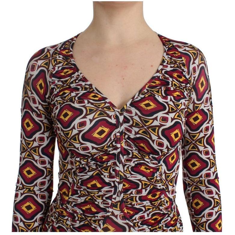 GF Ferre Multicolor Longsleeved Viscose Shift Dress SIG11519-1