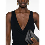 Saint Laurent ruched V-neck mini dress 776444Y3I394140-P24