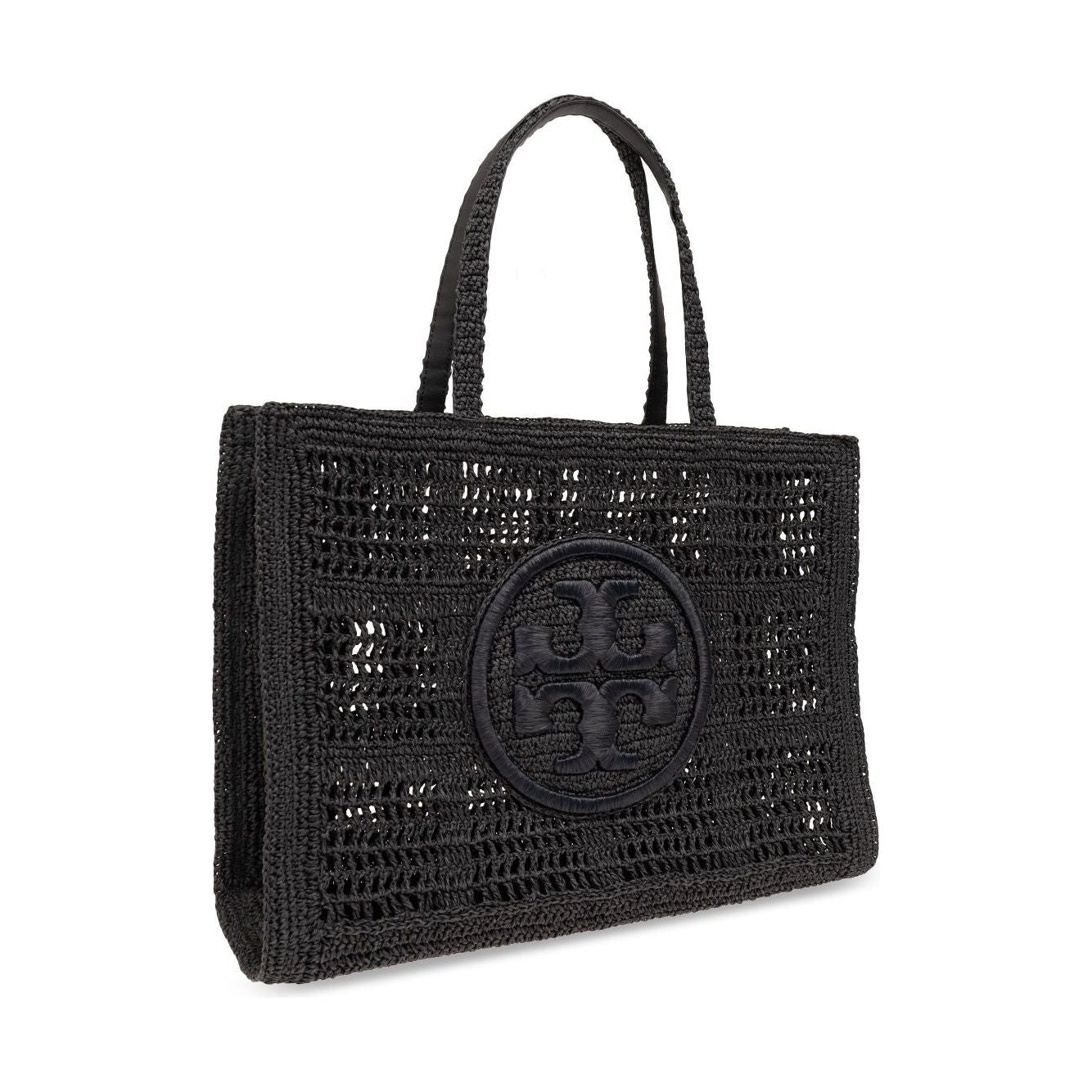 Tory Burch Large Ella Crochet Tote Bag Shopper Tory Burch Dark Slate Gray