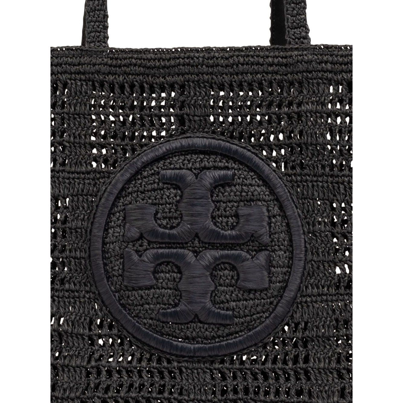 Tory Burch Large Ella Crochet Tote Bag Shopper Tory Burch Dark Slate Gray