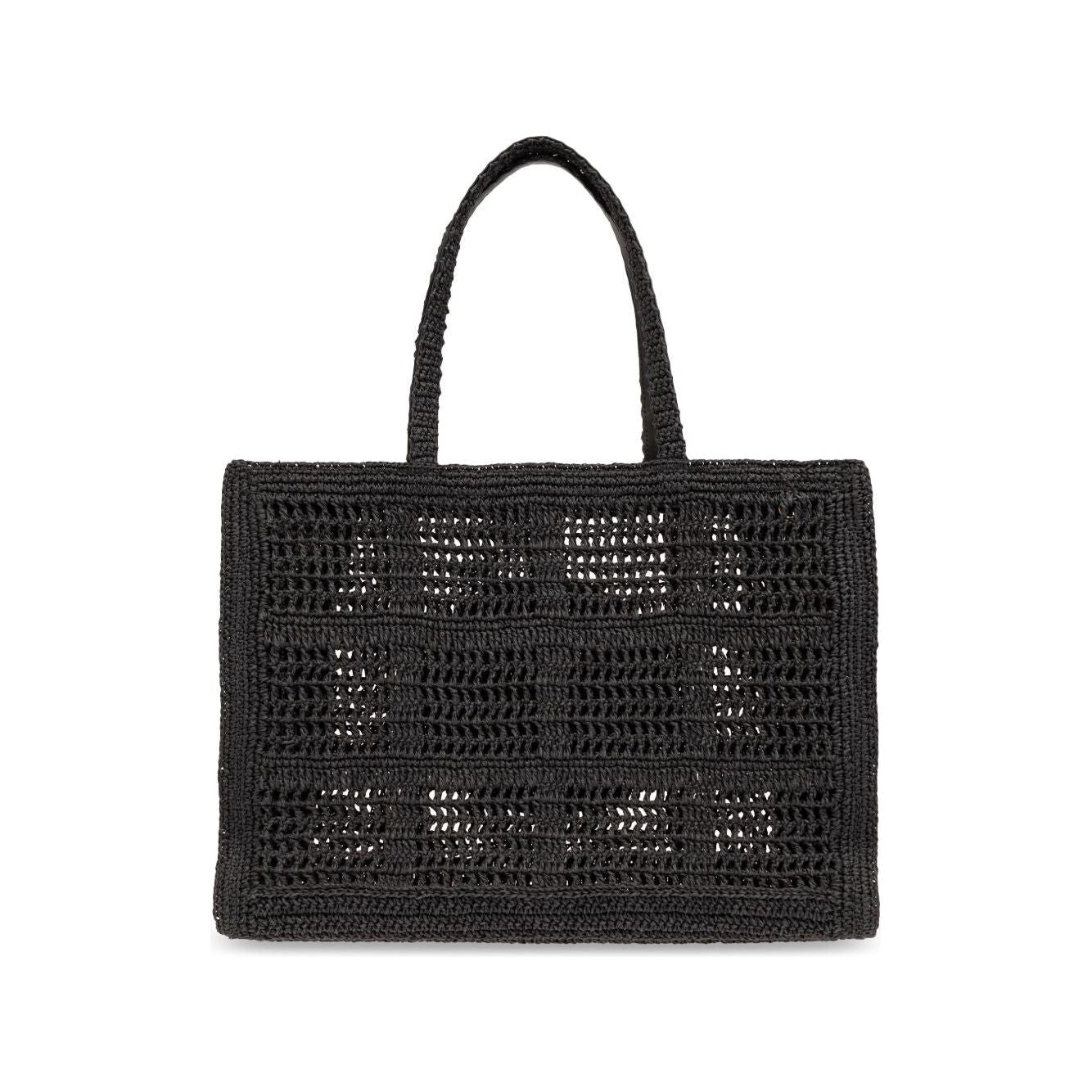 Tory Burch Large Ella Crochet Tote Bag Shopper Tory Burch Dark Slate Gray
