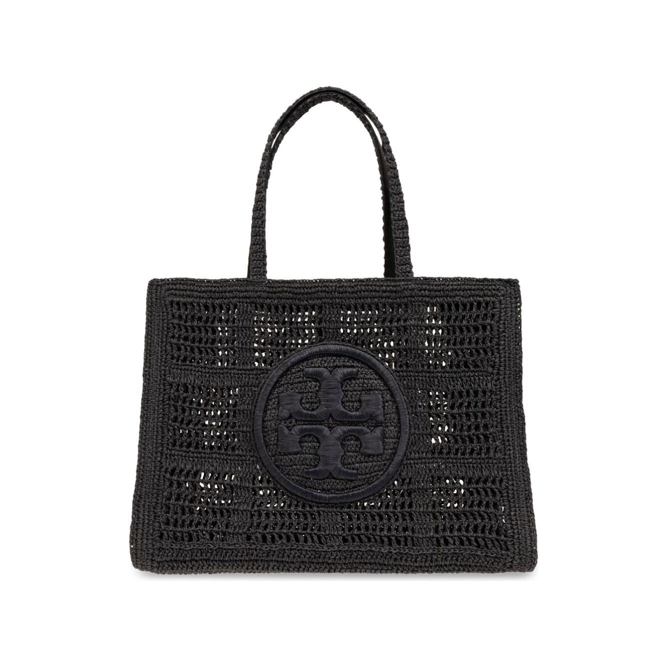 Tory Burch Large Ella Crochet Tote Bag Shopper Tory Burch Dark Slate Gray
