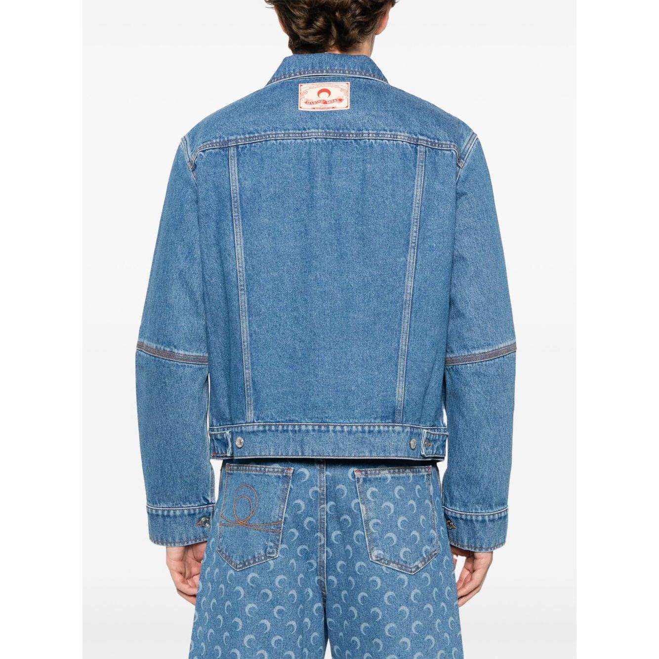 Marine Serre crescent moon-print denim jacket Jackets