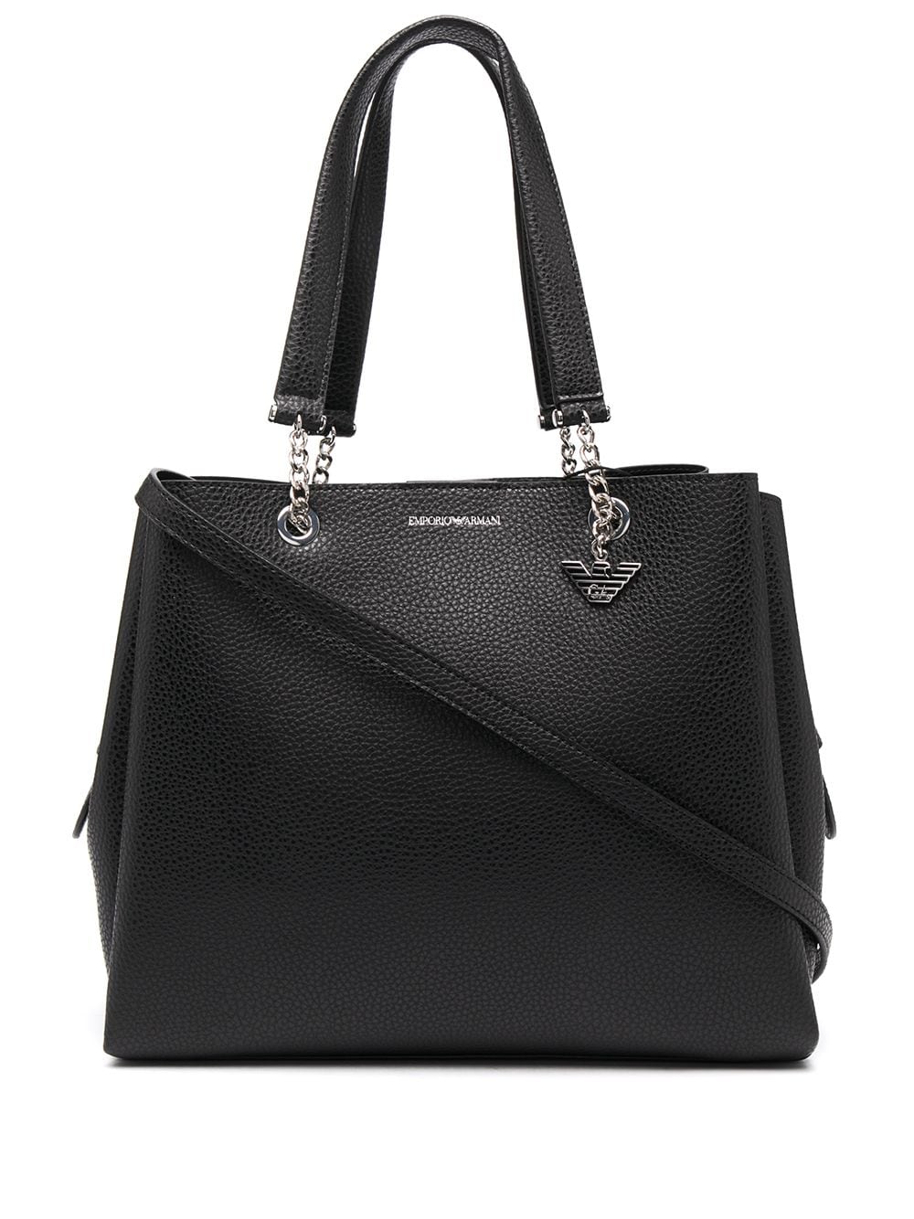 Emporio Armani pebbled-effect logo-plaque tote bag Shopper Emporio Armani Dark Slate Gray