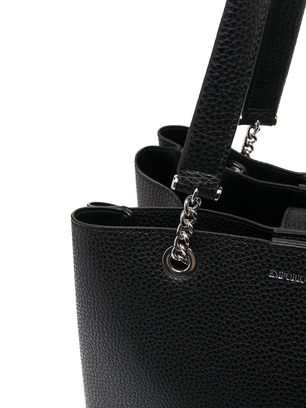 Emporio Armani pebbled-effect logo-plaque tote bag Shopper Emporio Armani Black