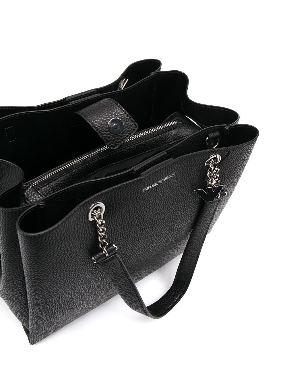 Emporio Armani pebbled-effect logo-plaque tote bag Shopper Emporio Armani Black