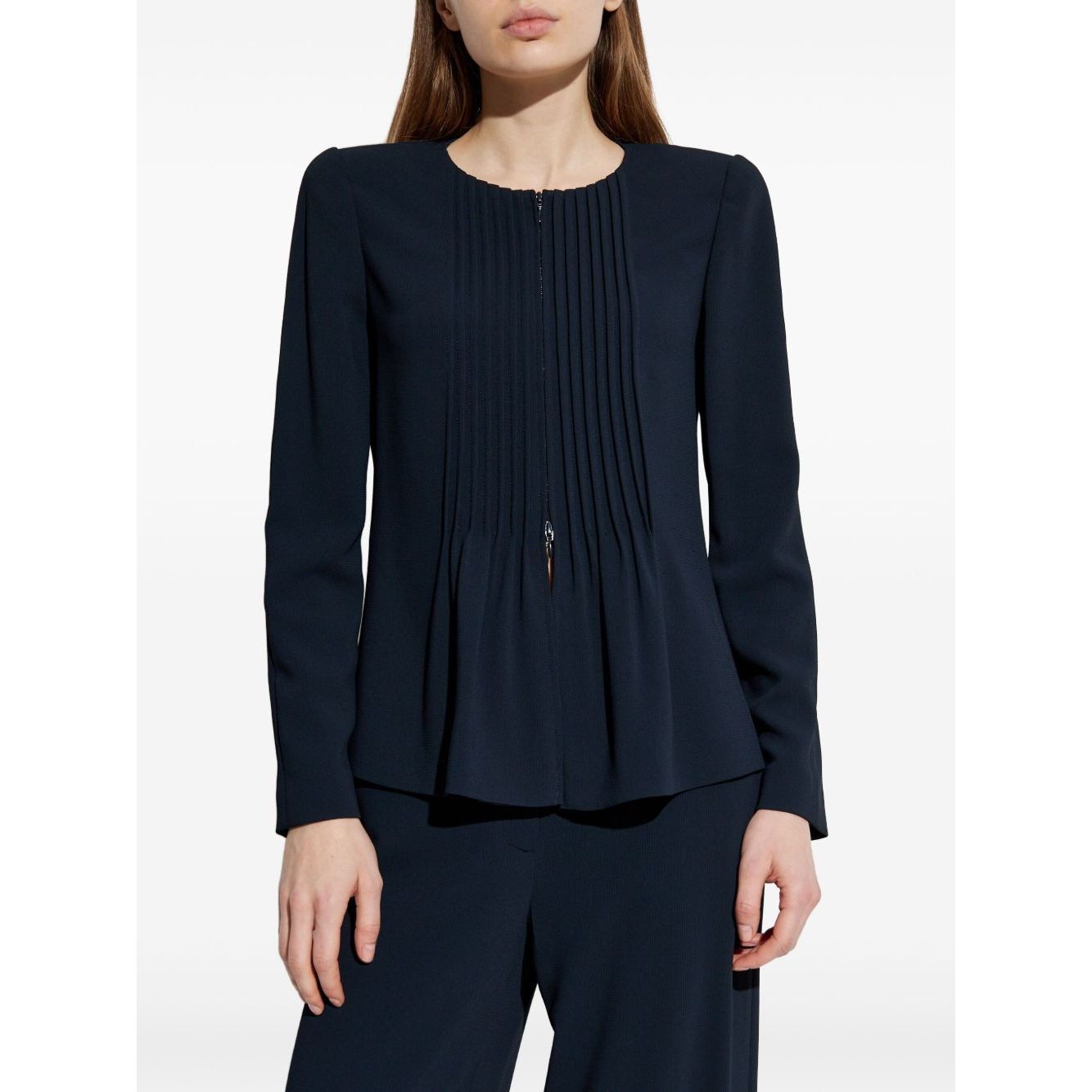 Emporio Armani Jacket in fluid woven fabric with pleats