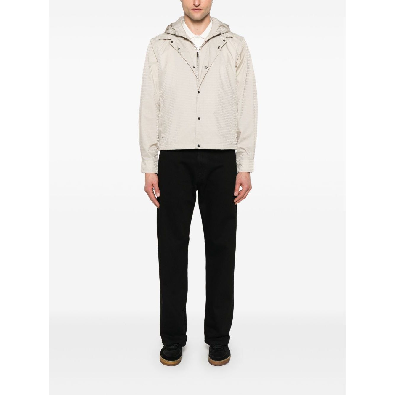 Emporio Armani Blouson with internal nylon bib jacquard all-over lettering