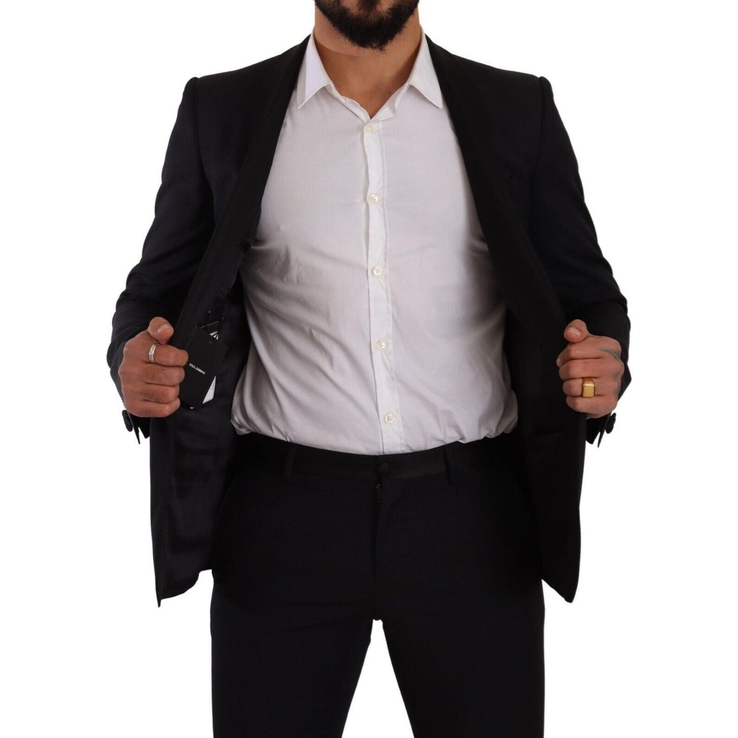Dolce & Gabbana Black Fantasy GOLD Wool Slim Fit 2 Piece Suit KOS1910 - 48