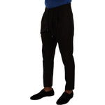 Dolce & Gabbana Elegant Burgundy Wool Jogger Pants Dolce & Gabbana Black