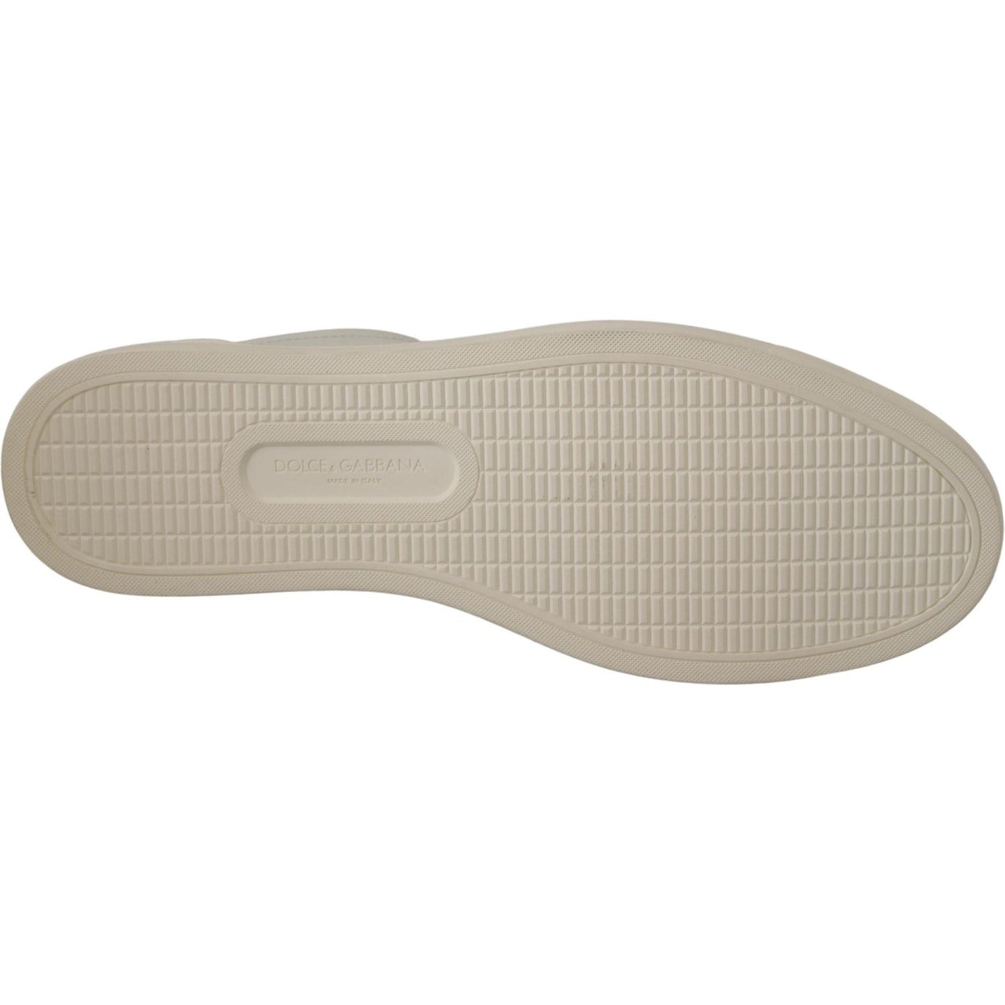 Dolce & Gabbana Elegant White Leather Low Top Sneakers Dolce & Gabbana Dark Gray