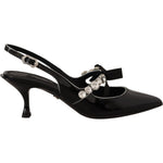 Dolce & Gabbana Elegant Crystal Slingback Heels Pump Dolce & Gabbana Black