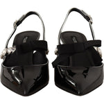 Dolce & Gabbana Elegant Crystal Slingback Heels Pump Dolce & Gabbana Black