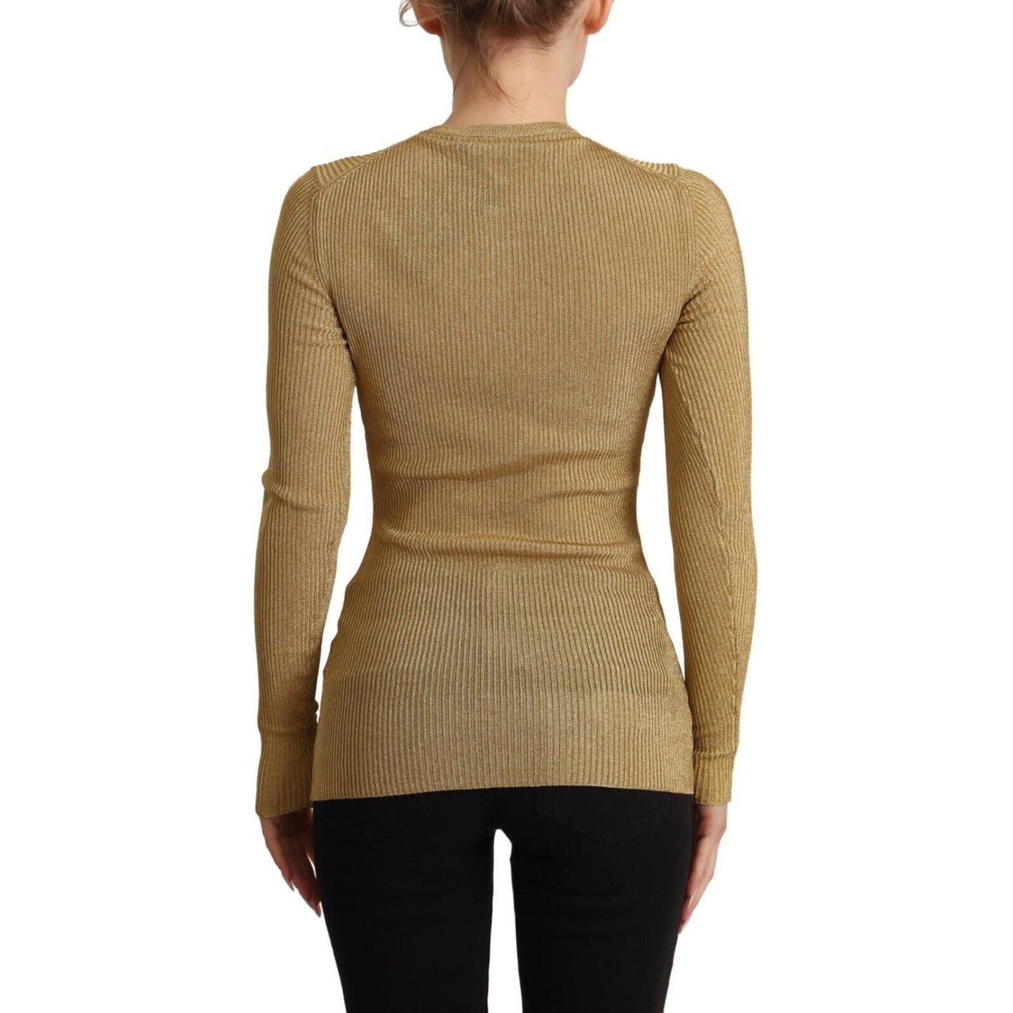 Dolce & Gabbana Gold Viscose Blend Buttons Cardigan Sweater TSH7594 - 36