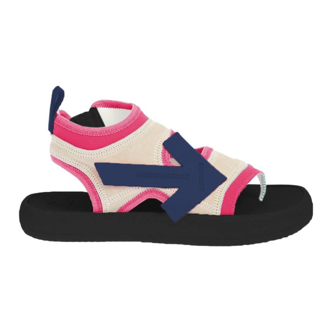 Off-White Fuchsia Neoprene Suede Sandals Off-White Dark Slate Gray
