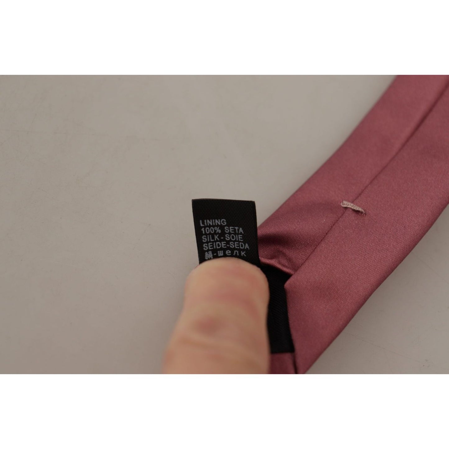 Dolce & Gabbana Elegant Pink Silk Bow Tie Dolce & Gabbana Rosy Brown