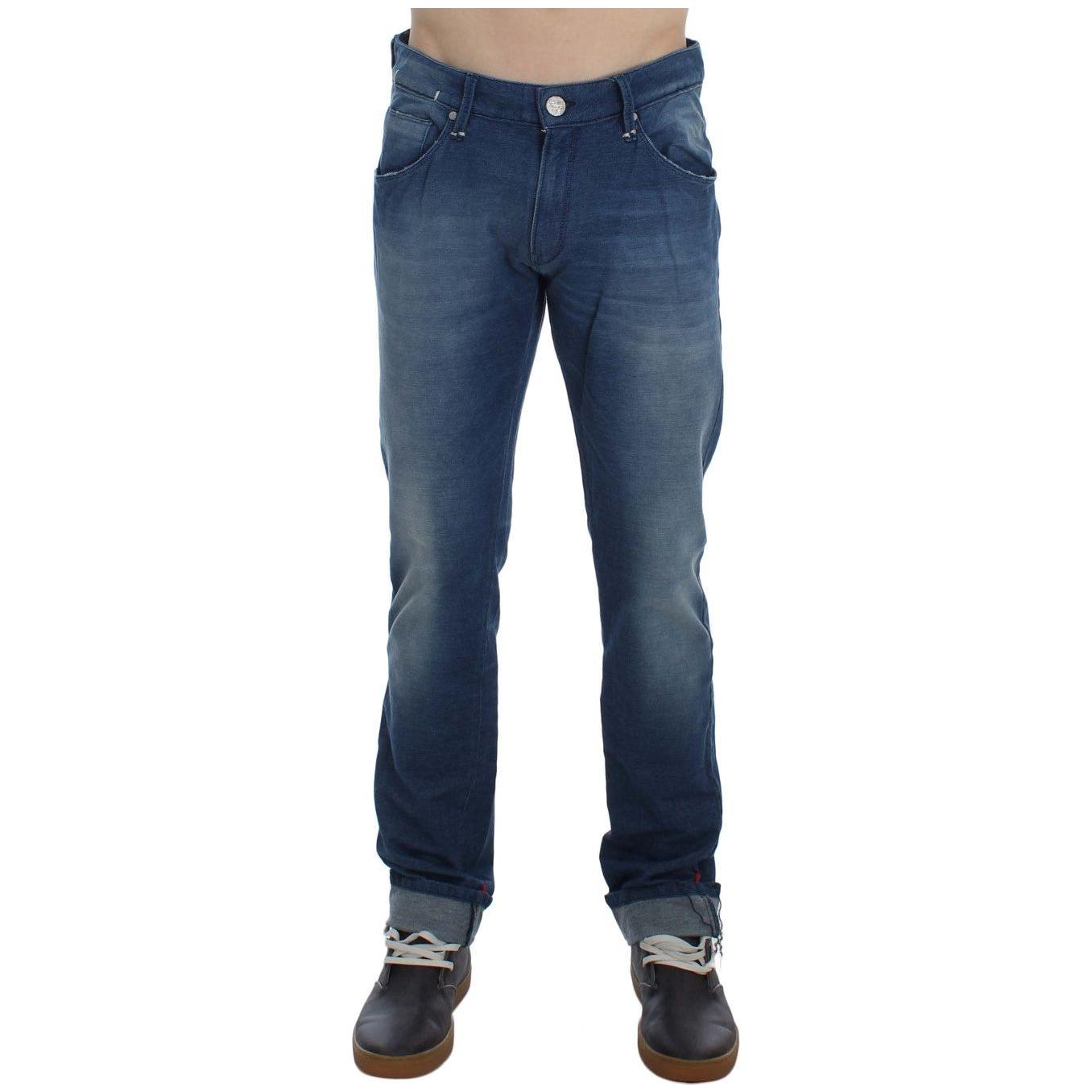 Acht Slim Fit Blue Wash Italian Denim Acht Dark Slate Gray