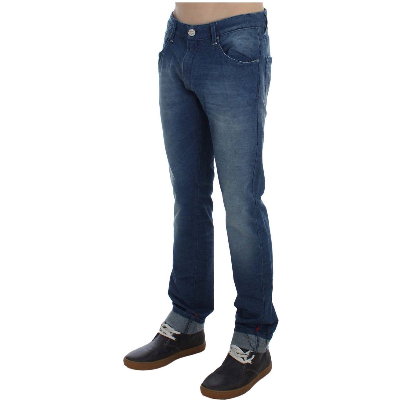 Acht Slim Fit Blue Wash Italian Denim Acht Dark Slate Gray