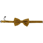 Dolce & Gabbana Elegant Mustard Silk Bow Tie Dolce & Gabbana Saddle Brown