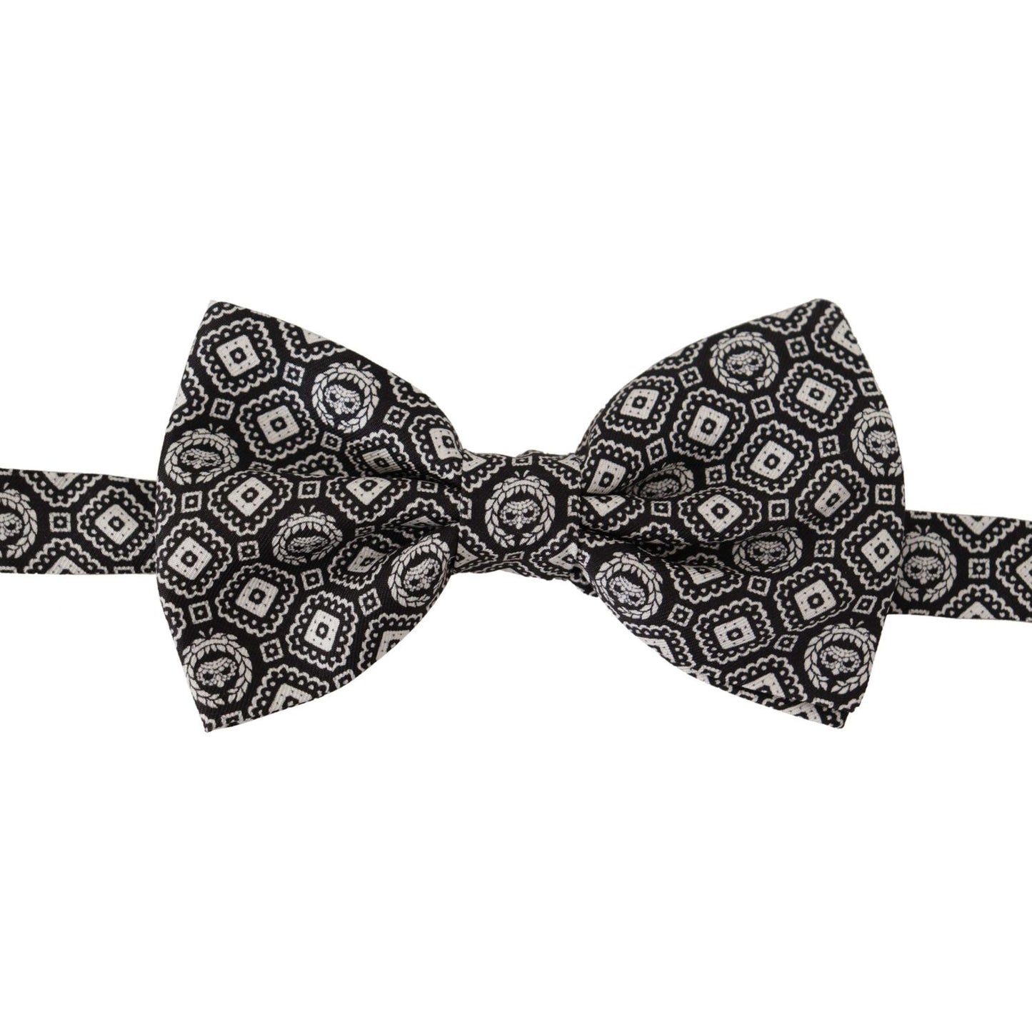 Dolce & Gabbana Elegant Silk Black Bow Tie Dolce & Gabbana Gray
