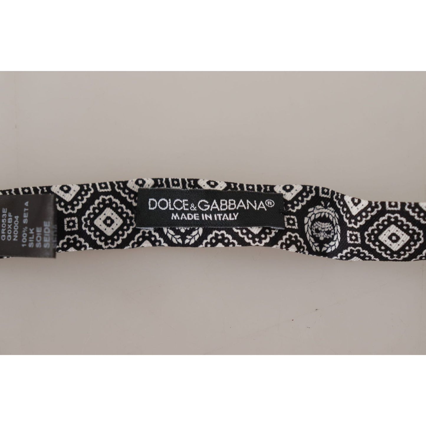 Dolce & Gabbana Elegant Silk Black Bow Tie Dolce & Gabbana Dark Gray