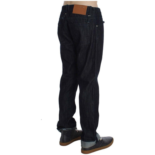 Acht Blue Cotton Regular Straight Fit Jeans Jeans & Pants