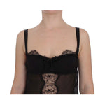 Dolce & Gabbana Elegant Silk Floral Lace Babydoll Chemise Dolce & Gabbana Rosy Brown