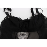 Dolce & Gabbana Elegant Silk Floral Lace Babydoll Chemise Dolce & Gabbana Black