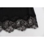 Dolce & Gabbana Elegant Silk Floral Lace Babydoll Chemise Dolce & Gabbana Black
