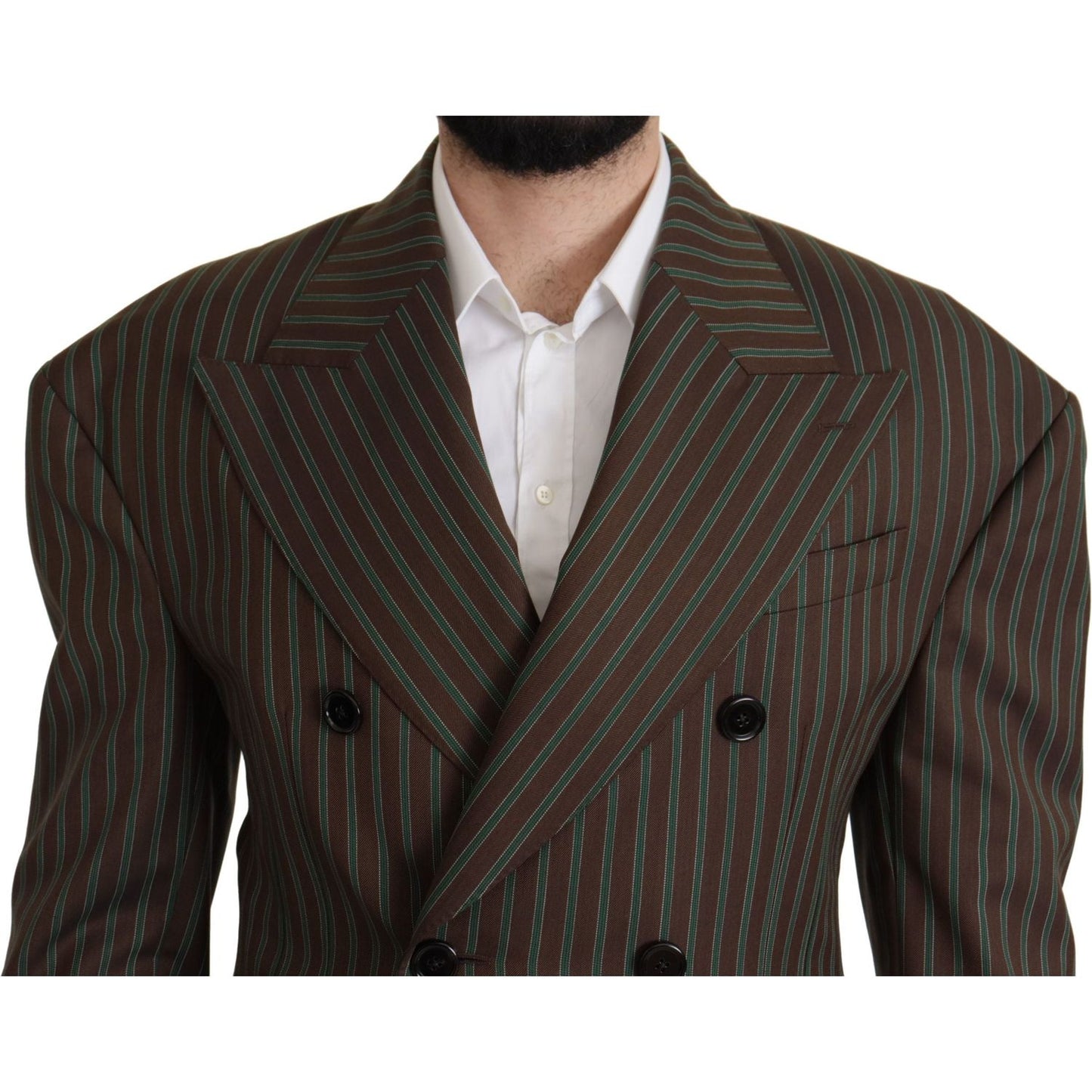 Dolce & Gabbana Multicolor Striped Double Breasted Blazer Dolce & Gabbana Dark Slate Gray